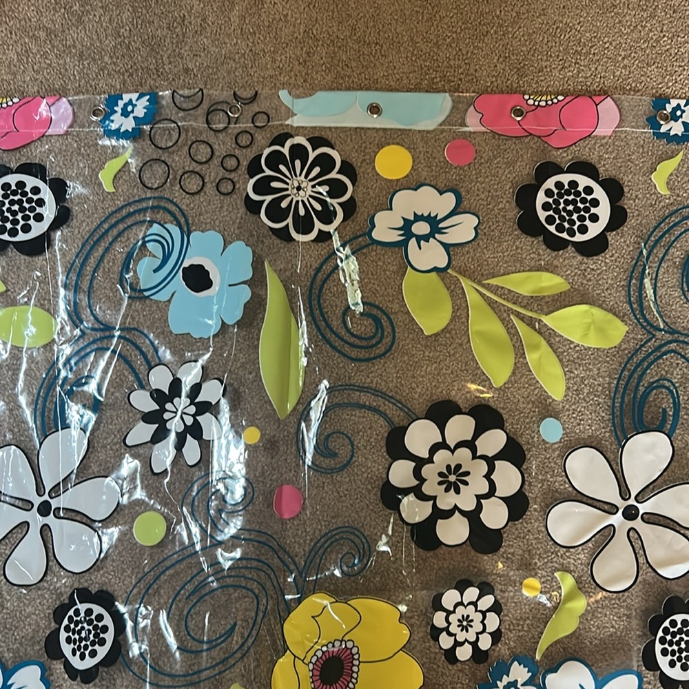 The Company Store Key Biscayne Clear Scattered Flower Shower curtain 72”x75”